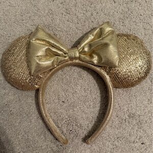 Gold Minnie Mouse Bow Headband